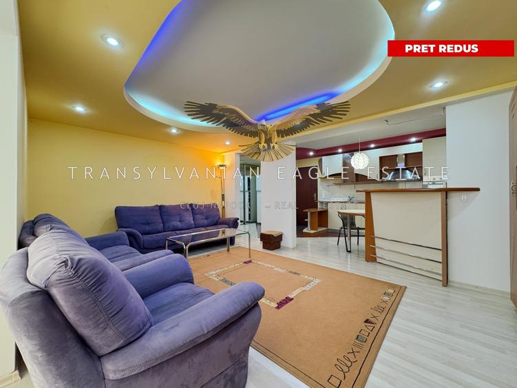 Apartament cu 3 camere semidecomandat, mobilat în Plopilor