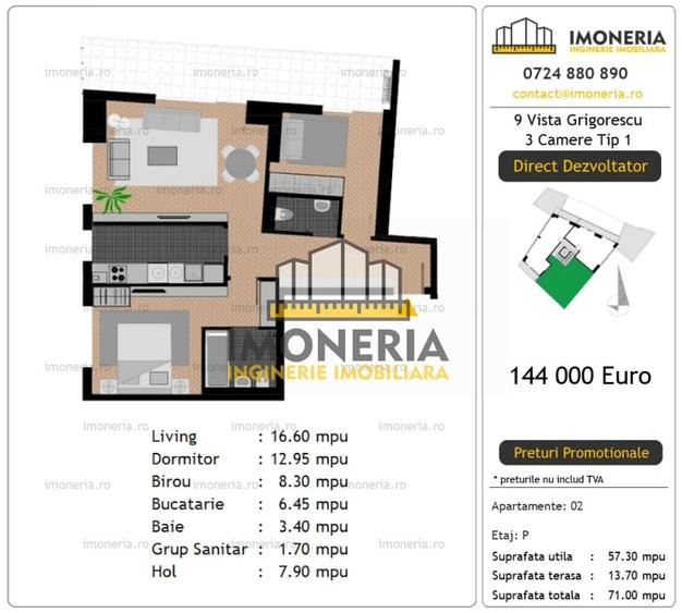 Bloc nou – Metrou 5 min, Parc IOR 10 min –Comision 0% - 9 Vista Grigorescu - 2