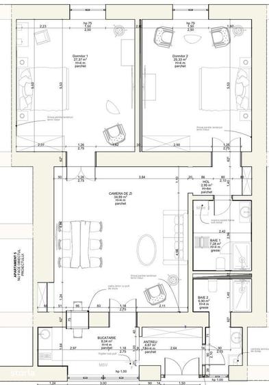 Apartament spa?ios cu 4 camere, centrul Aradului nemobilat -SPATIU - 2