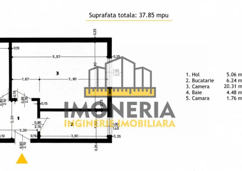 Garsoniera decomandata-0% comision-600m metrou C. Georgian-4 - 13