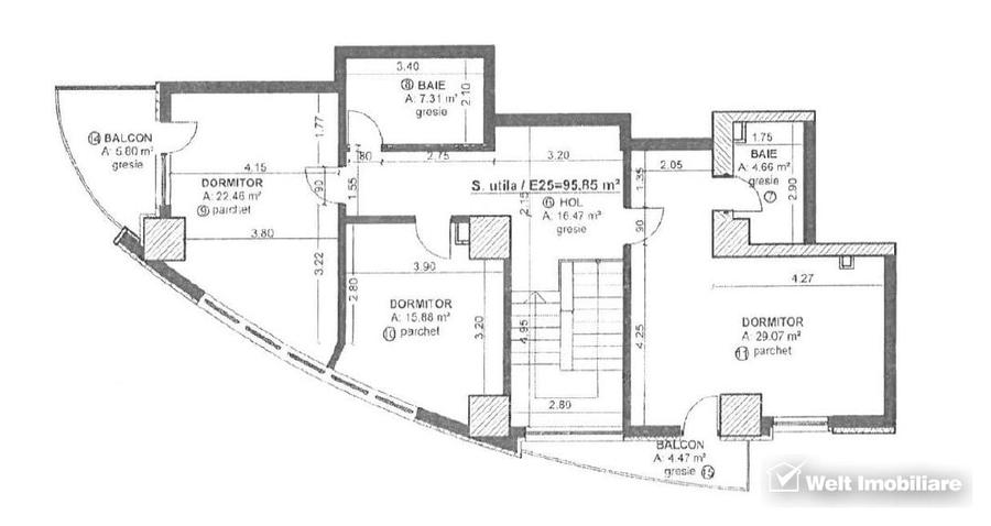 Penthouse cu 5 camere semidecomandat în Mănăștur