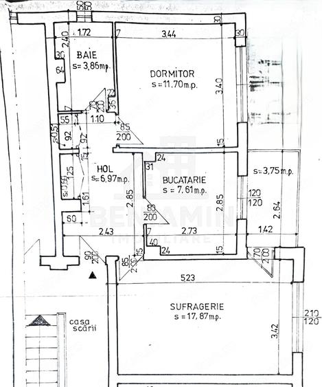 Apartament cu 2 camere semidecomandat în Rovine