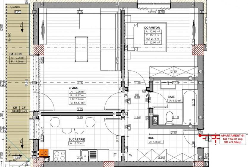 Apartament de 2 camere perfect compartimentat, Elira Plus Residence-Palazu Mare - 3