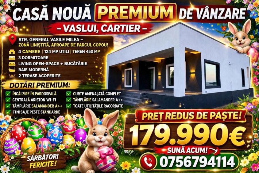 !!PRET REDUS !!CASA NOUA VASLUI 4 camere | 124 mp utili | 450 mp teren - 3