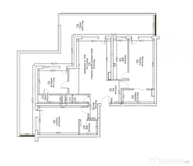 Penthouse cu 3 camere, terasa panoramica de 57 mp ?i priv - 1