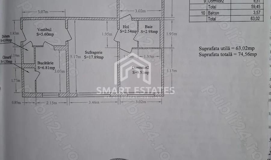 Apartament cu 3 camere semidecomandat, mobilat în Berceni