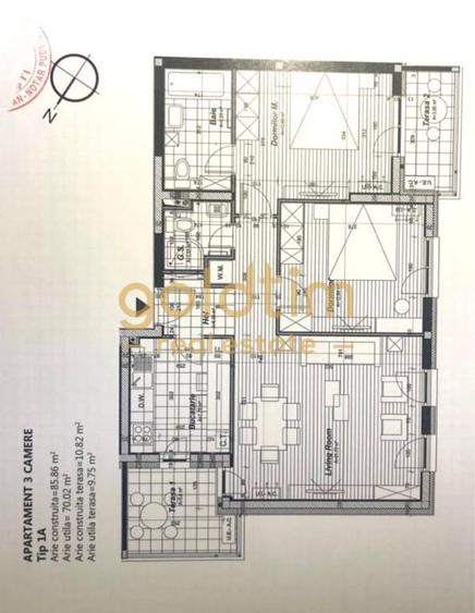 Apartament cu 3 camere decomandat, mobilat în Pipera