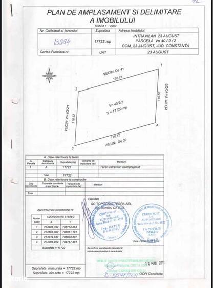 Vanzare Teren Intravilan 5316 mp Localitatea 23 August - 1