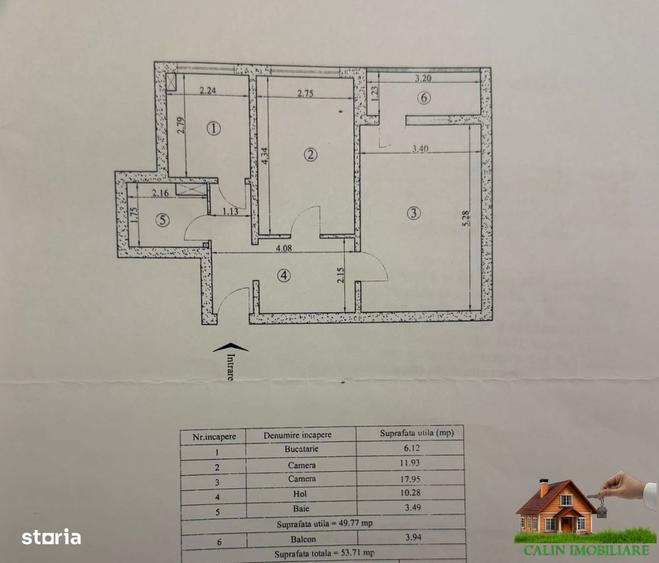 Apartament 2 camere 54 mp Et 2 Alexandru cel Bun Familial 91.900 - 5