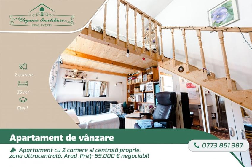 Apartament cu 2 camere si centrală proprie, zona Ultracentrală, Arad - 1