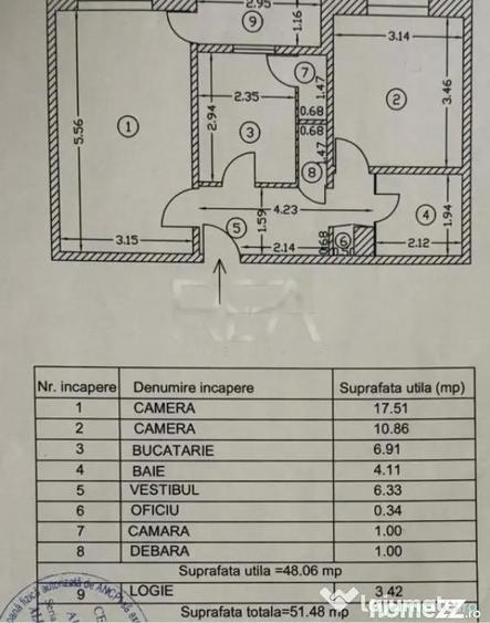 2 camere Calea Mo?ilor decomandat, et. 4, an 1984, metrou, - 1