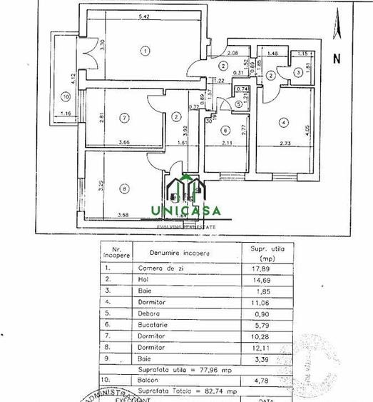 Apartament cu 4 camere decomandat în Nord