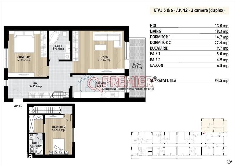 OFERTA -13.900 | 3 Camere Duplex | Etaj 5 | Drumul Dealul Cucului - 1