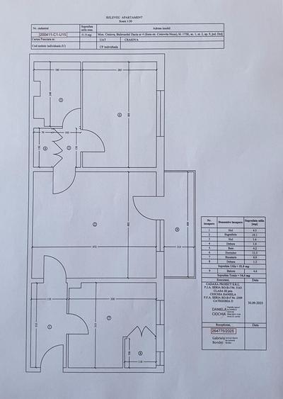 Apartament doua camere 56.5mp - 1