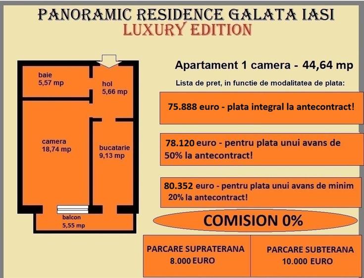 Apartament 1 camera de vanzare in Iasi, Galata, 44,64 mp, bloc nou - 2
