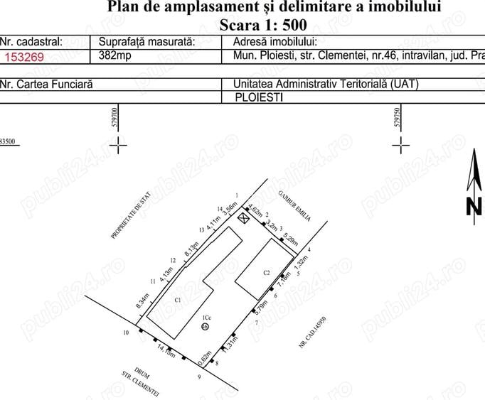 Vand casa renovabila demolabila, teren 382mp, Mihai Viteazu-Caraiman-Republicii. Regim construc?ie p