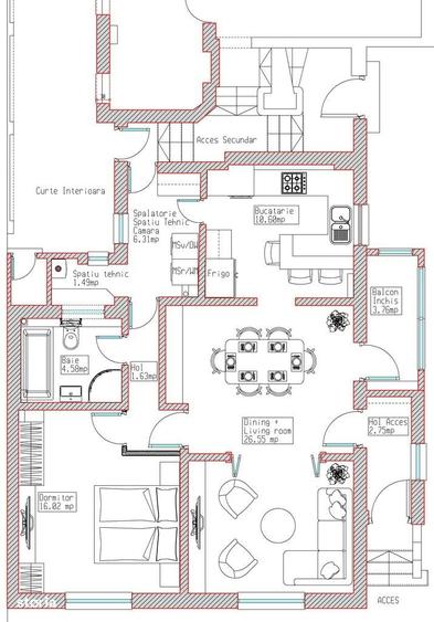 Apartament cu 3 camere în Dorobanți