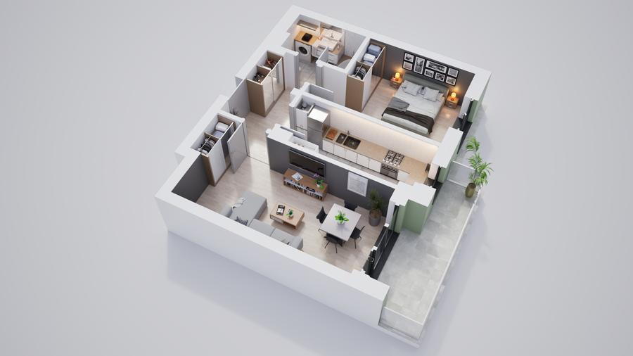 Apartament nou – 2 camere în ansamblu cu facilități complete - 5