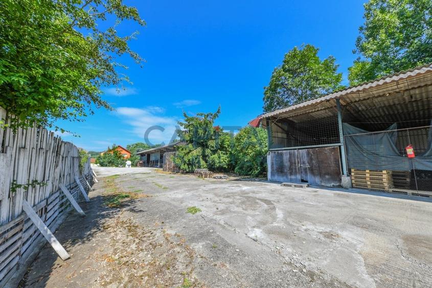 Teren intravilan, 10.000 mp, Imprejmuit+ drum privat+cladire de birouri, Dej - 19