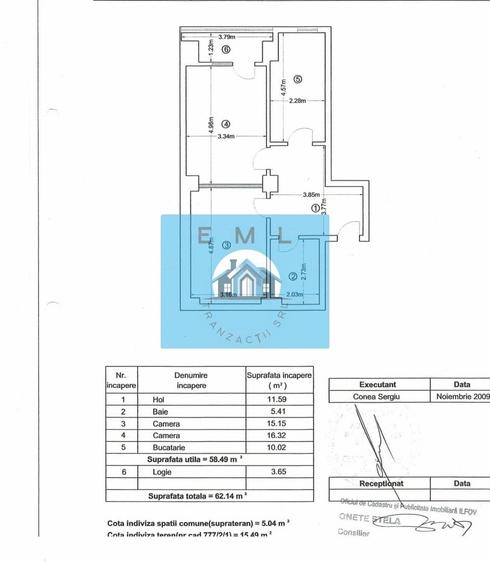 Apartament 2cam posibilitate transformare in 3cam si loc parcare . - 14