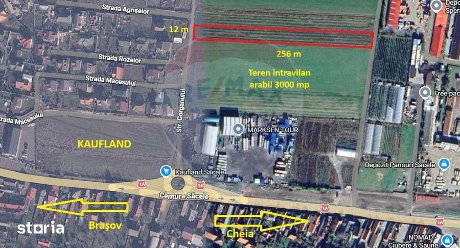 Teren de 3000 mp, în Central