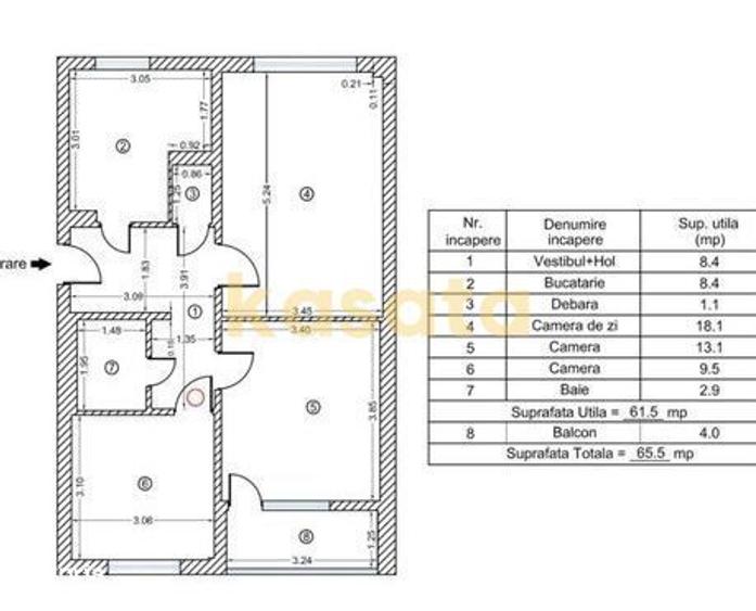3 Camere | Raul Doamnei | Etaj Intermediar | Bloc Anvelopat - 2