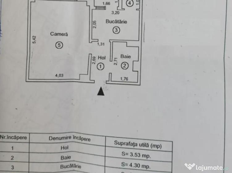 Apartament 1 camera, confort 1 decomandat, Buzaului, sprafat - 1