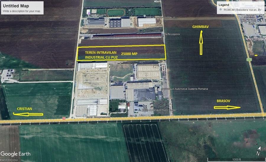 Teren industrial cu PUZ – Ghimbav, zonă în dezvoltare - 1