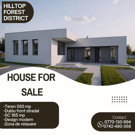 Vila stil Mediteranean Teren 550 mp Front Dublu Utilitati zona de dealuri