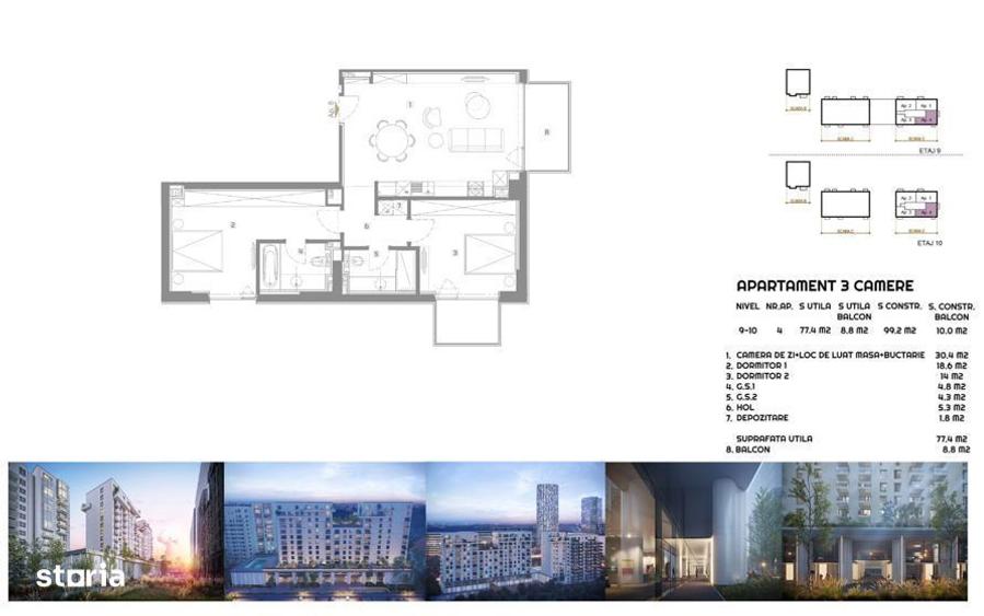 Apartament superb 3 camere I Aviatiei Tower Faza II I Vedere libera - 4