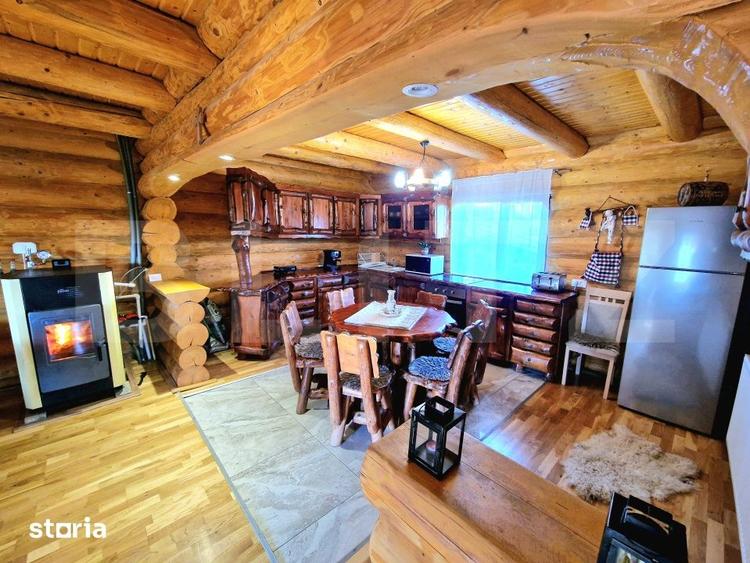 Cabana din lemn rotund, 140 mp utili, 1000mp teren zona turistica - 5
