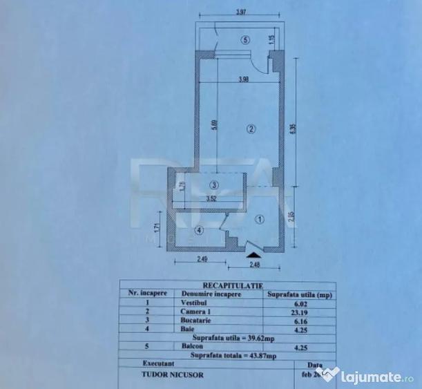 Garsonieră semidecomandată, mobilată în Lacul Morii
