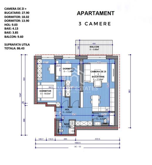 Metrou Obor - Apartament 3 Camere 86 mp - Complex cu Piscina Lounge si Parc - 2