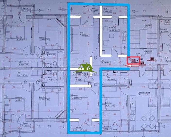 APT. nou in Ostroveni | Tip A | Iulie | Centrala proprie |3 Balcoane - 9