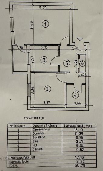Apartament cu 2 camere decomandat în Ultracentral