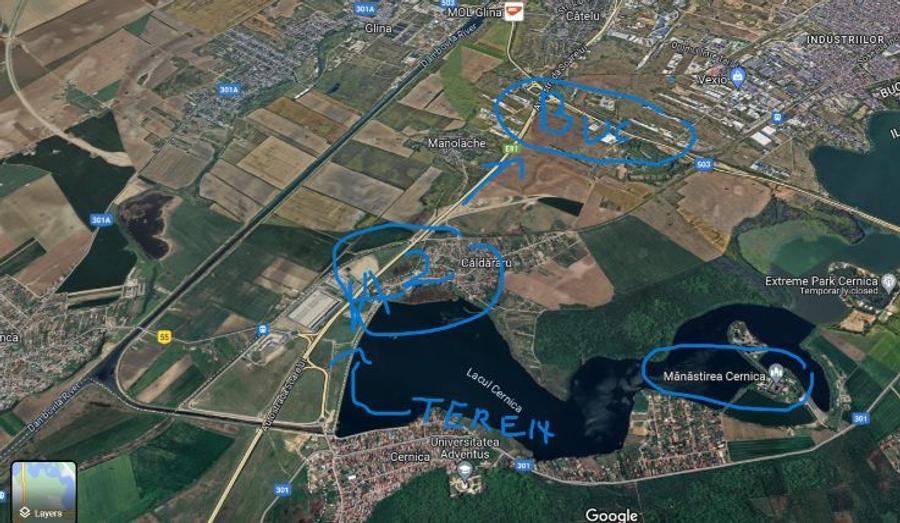 Teren Cernica - vedere spre lac si via a vis de padure - 4