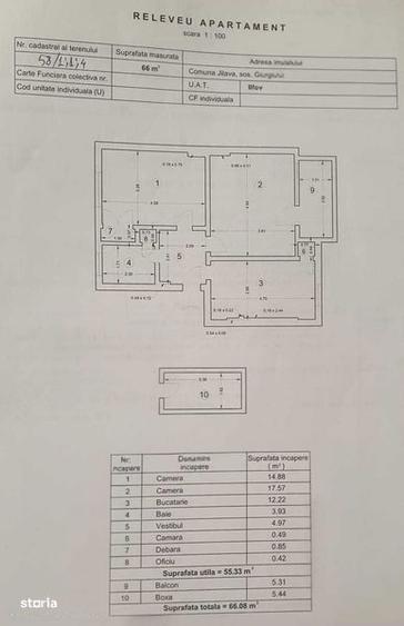 Apartament cu 2 camere în Jilava