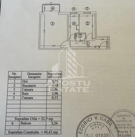 Apartament cu 1 camera, decomandat, etaj intermediar, zona Girocului - 6
