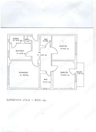 Vand apartament 3 camere decomandat, 85 mp, etaj 1 din 4, Mun. Calarasi, Cartier Mircea Voda - 9