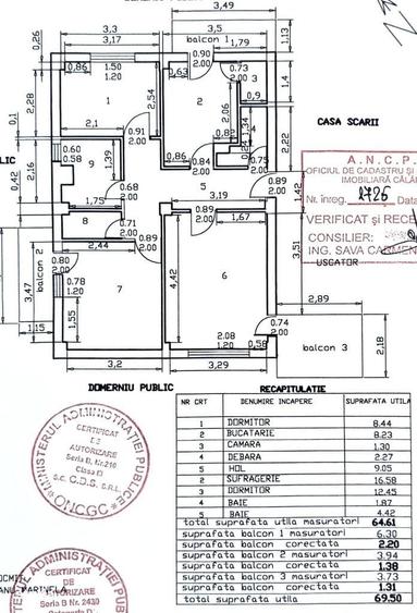Apartament cu 3 camere în Central