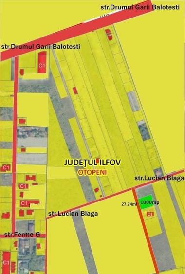 Teren intrav.1000mp utili ,27.24 x 36.78)apa si curentul electric trase la teren - 1