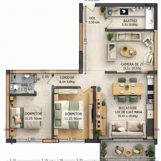 Apartament 3 camere | Bloc nou | Calea Moldovei - 2