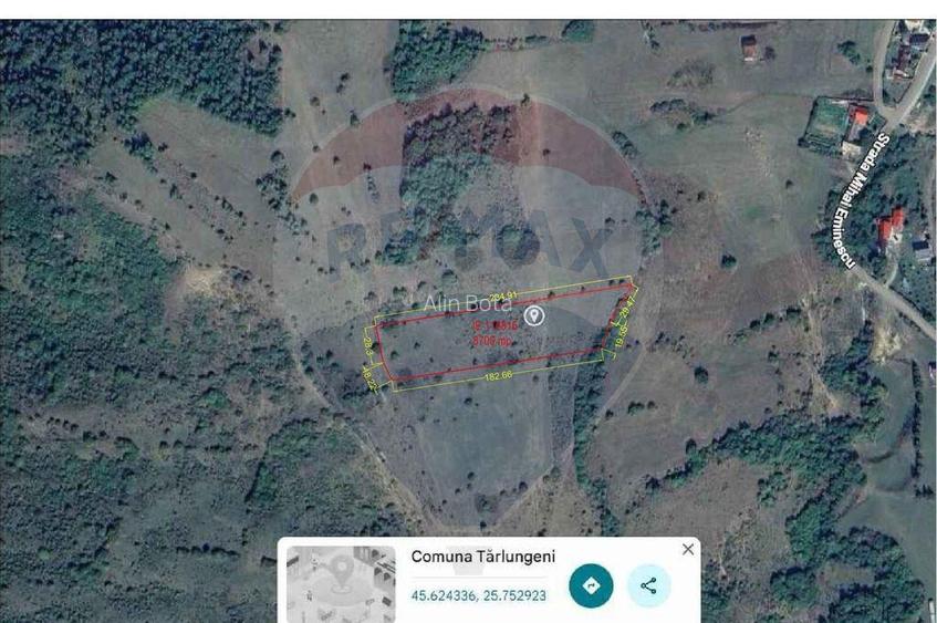 Teren de vanzare 8,700 mp Tarlungeni, comision 0 cumparator