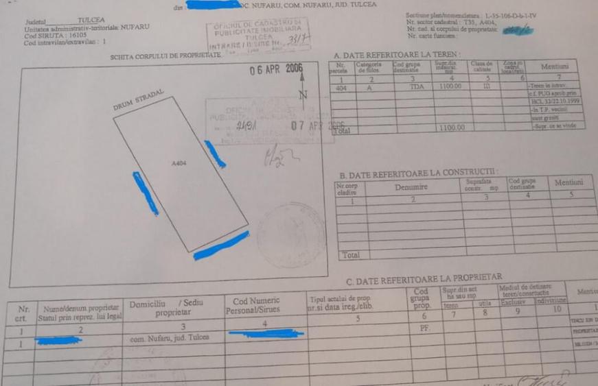 NUFARU- TEREN INTRAVILAN , 1100 MP - 1