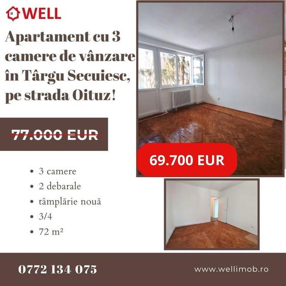 Apartament cu 3 camere de vânzare în Târgu Secuiesc, pe strada Oituz! - 10