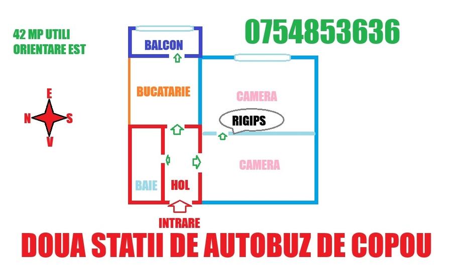 ZIMBRU-Pasaj O. Băncilă , 1CD, 42 MP, 74000 euro, două stații de COPOU/CENTRU - 3