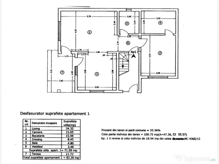 Apartament 3 camere si curte Popesti Leordeni, Drumul Fermei - 15
