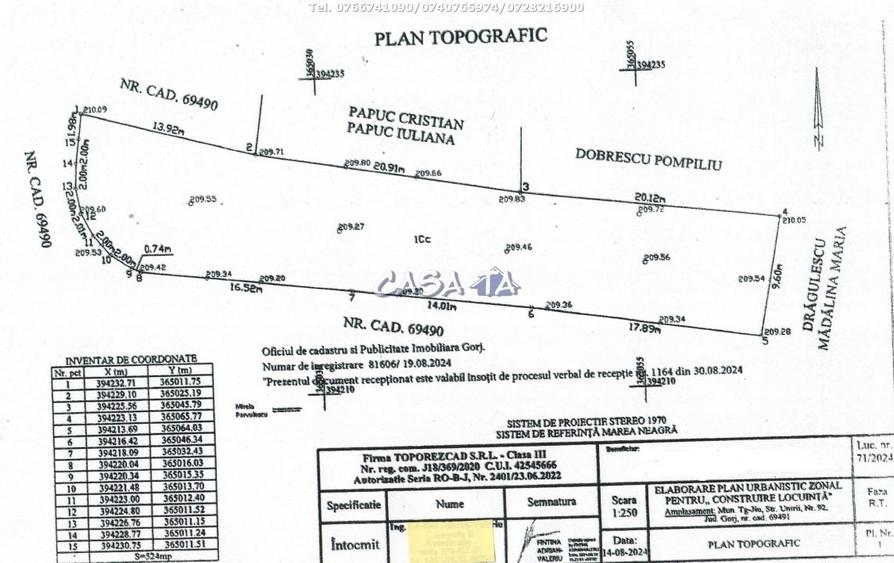 Teren Construcții intravilan de 524 mp, în Unirii
