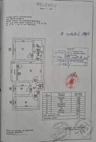 Apartament cu 3 camere semidecomandat în Central