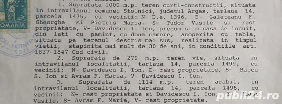 DE VANZARE casa cu teren Comuna Stolnici Sat Stolnici - 1